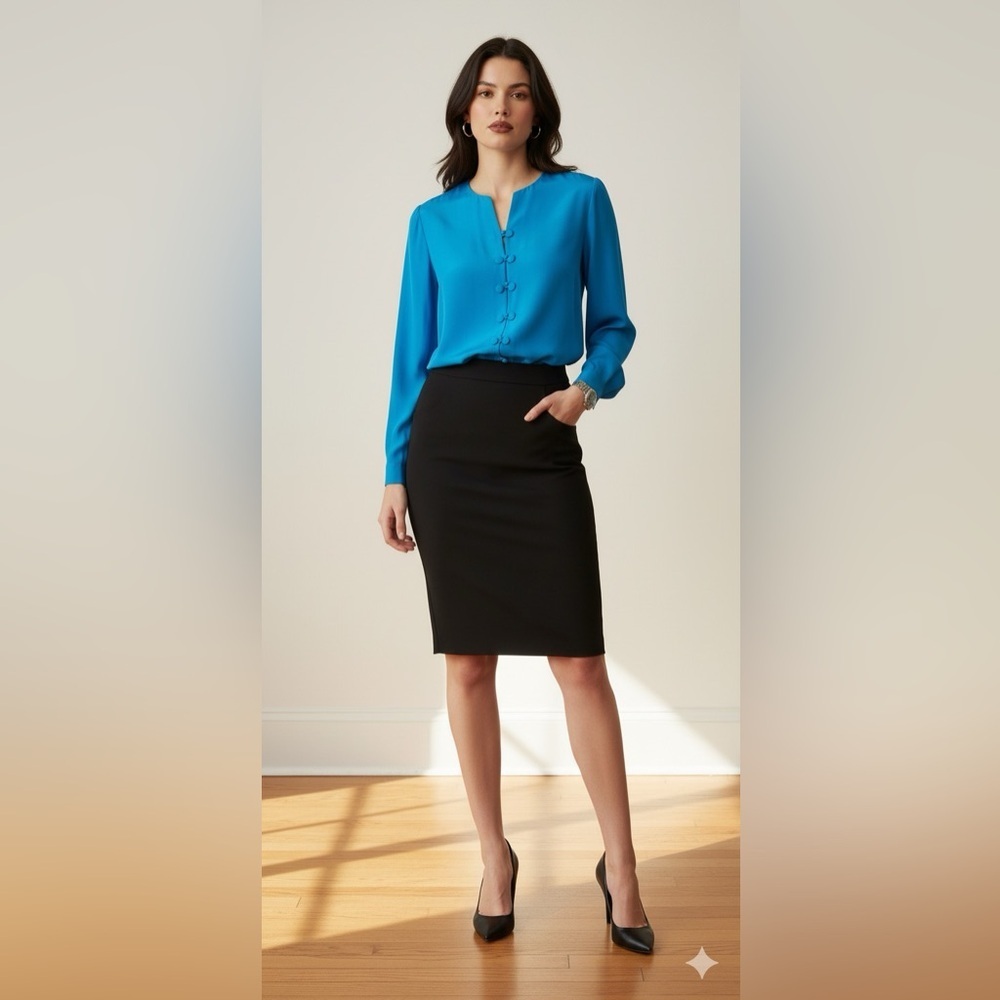 Shomi Silk Blue Women's Top